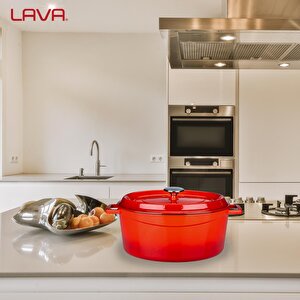 Lava Döküm Oval Tencere. Trendy Serisi Ölçü 25x31cm.