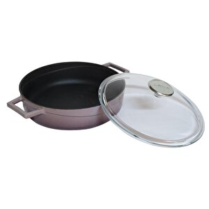Lava Döküm Çok Amaçlı Yayvan Tencere. Glaze Serisi Çap(ø)28cm.