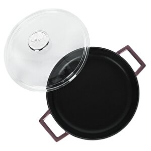 Lava Döküm Çok Amaçlı Yayvan Tencere. Glaze Serisi Çap(ø)28cm.