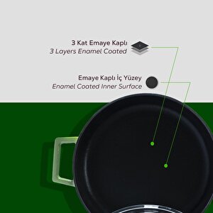 Lava Döküm Çok Amaçlı Yayvan Tencere. Glaze Serisi Çap(ø)28cm.