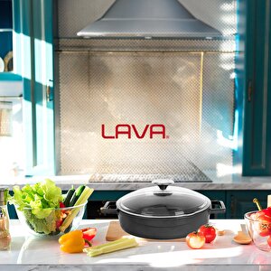 Lava Döküm Çok Amaçlı Yayvan Tencere. Glaze Serisi Çap(ø)28cm.
