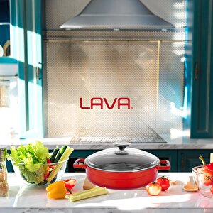 Lava Döküm Çok Amaçlı Yayvan Tencere. Glaze Serisi Çap(ø)28cm.
