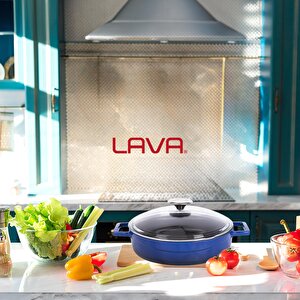 Lava Döküm Çok Amaçlı Yayvan Tencere. Glaze Serisi Çap(ø)28cm.