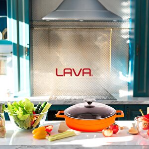Lava Döküm Çok Amaçlı Yayvan Tencere. Glaze Serisi Çap(ø)28cm.