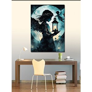 Kanvas Tablo Melek Kız Ve Dolunay 100x140 cm