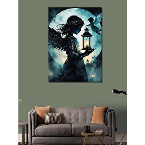 Kanvas Tablo Melek Kız Ve Dolunay 100x140 cm