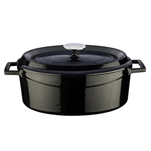 Döküm Oval Tencere. Trendy Serisi Ölçü 23x29cm. Siyah