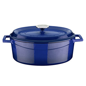 Döküm Oval Tencere. Trendy Serisi Ölçü 23x29cm. Mavi