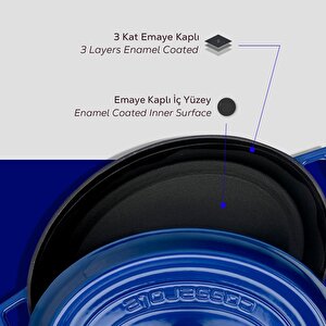 Lava Döküm Oval Tencere. Trendy Serisi Ölçü 23x29cm.