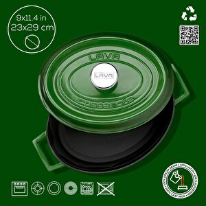 Lava Döküm Oval Tencere. Trendy Serisi Ölçü 23x29cm.