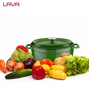 Lava Döküm Oval Tencere. Trendy Serisi Ölçü 23x29cm.