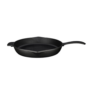 Döküm Yuvarlak Kızartma Tavası Döküm Demir Yekpare Saplı. Çap(ø)30cm