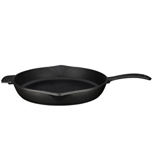Döküm Yuvarlak Kızartma Tavası Döküm Demir Yekpare Saplı. Çap(ø)34cm
