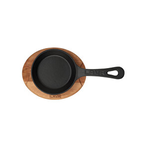 Döküm Yuvarlak Kızartma Tavası Yekpare Saplı Kayın Servis Ahşabı. Çap(ø)12cm.