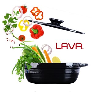Lava Döküm Oval Tencere Döküm Demir Kapak Experience Serisi Ölçü 24x33cm.