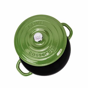 Döküm Yuvarlak Tencere Döküm Demir Kapak New Heritage Serisi Çap(ø)24cm. Yeşil