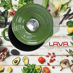 Lava Döküm Yuvarlak Tencere Döküm Demir Kapak New Heritage Serisi Çap(ø)24cm.