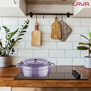 Lava Döküm Oval Tencere. Trendy Serisi Ölçü 21x25cm.