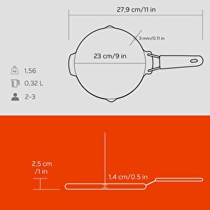 Lava Döküm Yuvarlak Sığ Izgara Tavası Silikon Tel Saplı Çap(ø)23cm.