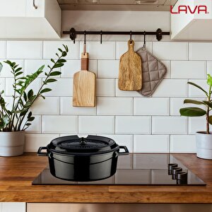 Lava Döküm Oval Tencere. Trendy Serisi Ölçü 21x25cm.