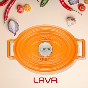 Lava Döküm Oval Tencere Döküm Demir Yekpare Kulplu Spring Serisi Ölçü 21x27cm.