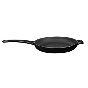 Döküm Yuvarlak Kızartma Tavası Döküm Demir Yekpare Saplı  Çap(ø)20cm. Siyah