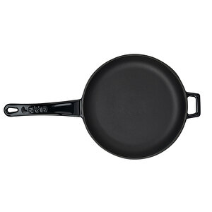 Döküm Yuvarlak Kızartma Tavası Döküm Demir Yekpare Saplı  Çap(ø)20cm. Siyah