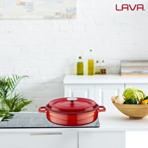 Lava Döküm Çok Amaçlı Yayvan Tencere. Trendy Serisi Çap(ø)32cm.