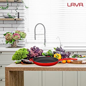 Lava Döküm Yuvarlak Kızartma Tavası Döküm Demir Yekpare Saplı  Çap(ø)20cm.