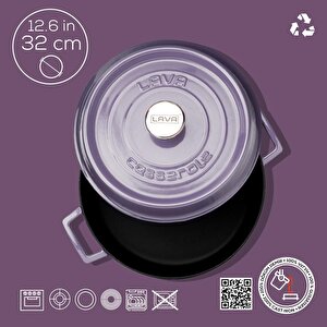 Lava Döküm Çok Amaçlı Yayvan Tencere. Trendy Serisi Çap(ø)32cm.