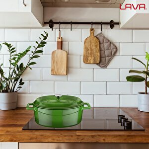 Lava Döküm Oval Tencere. Trendy Serisi Ölçü 21x25cm.