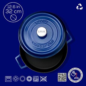 Lava Döküm Çok Amaçlı Yayvan Tencere. Trendy Serisi Çap(ø)32cm.