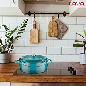 Lava Döküm Oval Tencere. Trendy Serisi Ölçü 21x25cm.
