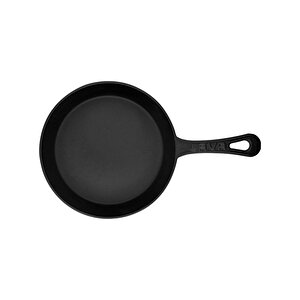 Döküm Yuvarlak Kızartma Tavası Yekpare Saplı Kayın Servis Ahşabı. Çap(ø)20cm