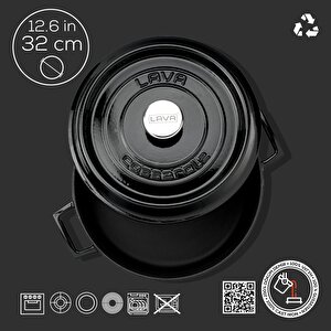 Lava Döküm Çok Amaçlı Yayvan Tencere. Trendy Serisi Çap(ø)32cm.
