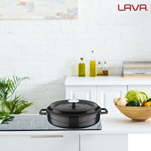 Lava Döküm Çok Amaçlı Yayvan Tencere. Trendy Serisi Çap(ø)32cm.