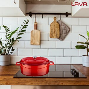 Lava Döküm Oval Tencere. Trendy Serisi Ölçü 21x25cm.