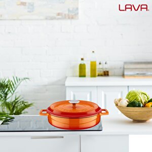 Lava Döküm Çok Amaçlı Yayvan Tencere. Trendy Serisi Çap(ø)32cm.