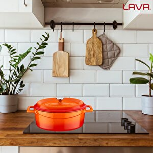 Lava Döküm Oval Tencere. Trendy Serisi Ölçü 21x25cm.