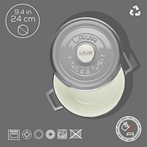 Lava Döküm Yuvarlak Tencere Döküm Demir Yekpare Kulplu Edition Serisi Çap(ø)24cm.