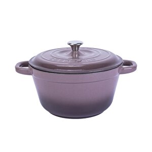 Döküm Yuvarlak Tencere Döküm Demir Kapak New Heritage Serisi Çap(ø)24cm. Mor