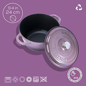 Lava Döküm Yuvarlak Tencere Döküm Demir Kapak New Heritage Serisi Çap(ø)24cm.