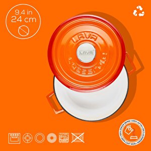 Lava Döküm Yuvarlak Tencere Döküm Demir Yekpare Kulplu Edition Serisi Çap(ø)24cm.