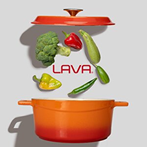 Lava Döküm Yuvarlak Tencere Döküm Demir Yekpare Kulplu Edition Serisi Çap(ø)24cm.