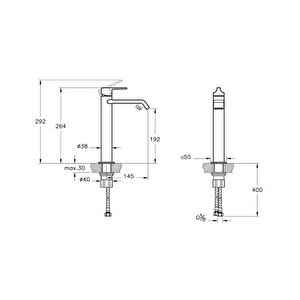 Vitra Suit Lavabo Bataryası Parlak Siyah A4281439 Gümüş