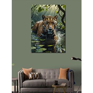 Kanvas Tablo Sudaki Leopar