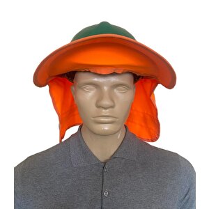 Baret Güneşliği - Baş Koruma - Güneşlik  Turuncu Renk