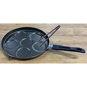 Pankek Tavası 30 Cm 6 Gözlü Ve Silikon Maşa