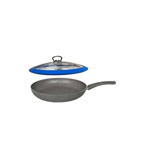 Granit Tava Mavi Silikon Kapaklı 26 Cm