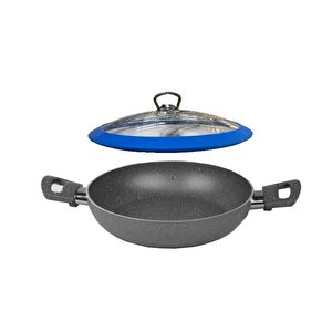 Granit Sahan 20 Cm Mavi Silikon Kapaklı